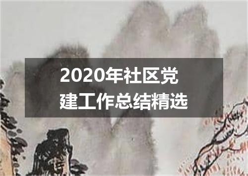 2020年社区党建工作总结精选