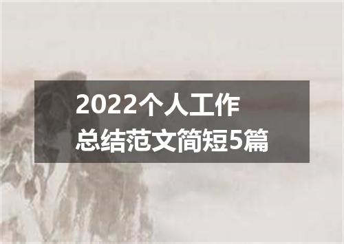 2022个人工作总结范文简短5篇