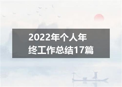 2022年个人年终工作总结17篇