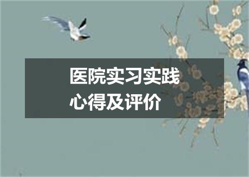 医院实习实践心得及评价