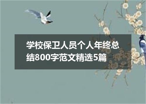 学校保卫人员个人年终总结800字范文精选5篇