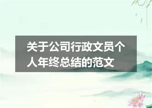 关于公司行政文员个人年终总结的范文