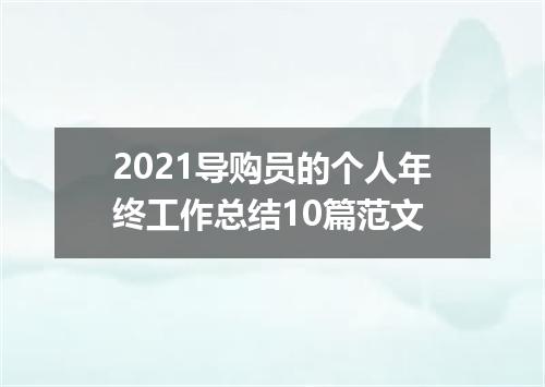 2021导购员的个人年终工作总结10篇范文