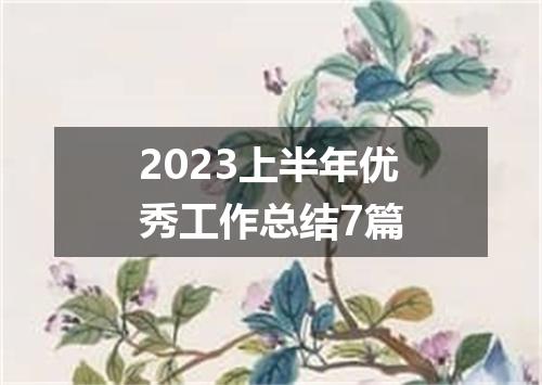 2023上半年优秀工作总结7篇