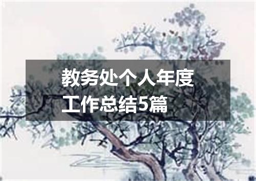教务处个人年度工作总结5篇