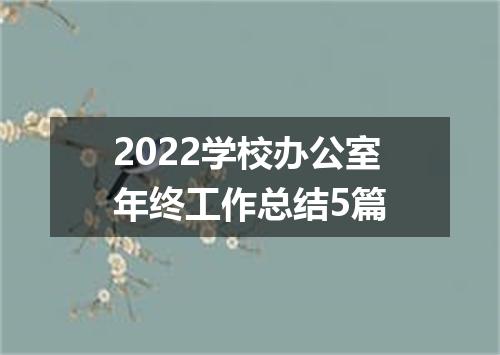 2022学校办公室年终工作总结5篇