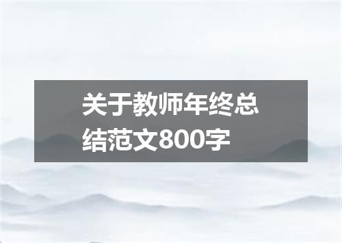 关于教师年终总结范文800字