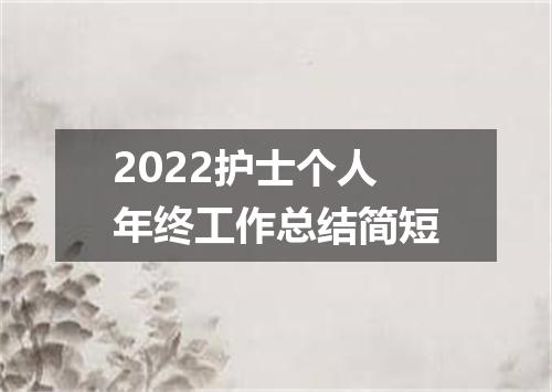 2022护士个人年终工作总结简短