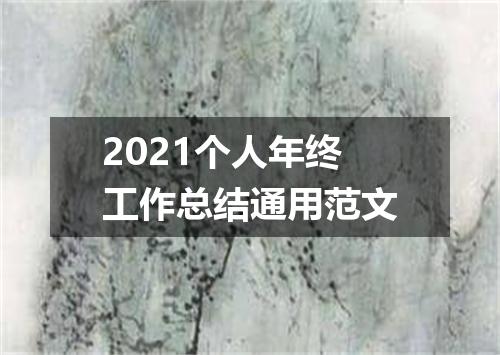2021个人年终工作总结通用范文