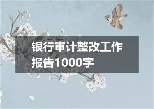 银行审计整改工作报告1000字