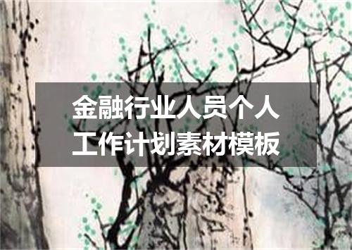 金融行业人员个人工作计划素材模板
