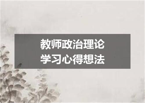 教师政治理论学习心得想法