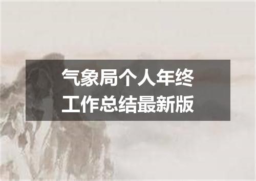 气象局个人年终工作总结最新版
