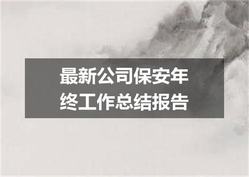 最新公司保安年终工作总结报告