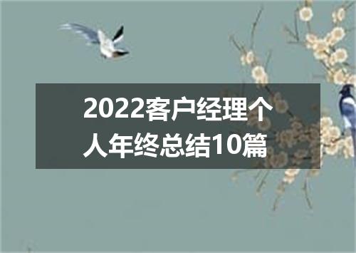 2022客户经理个人年终总结10篇