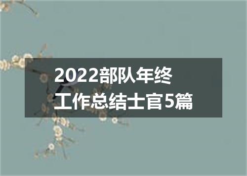 2022部队年终工作总结士官5篇
