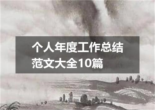 个人年度工作总结范文大全10篇