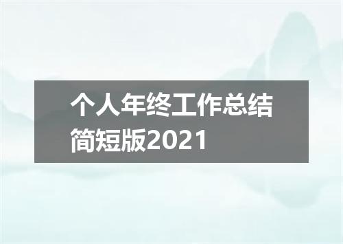 个人年终工作总结简短版2021