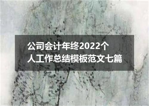 公司会计年终2022个人工作总结模板范文七篇