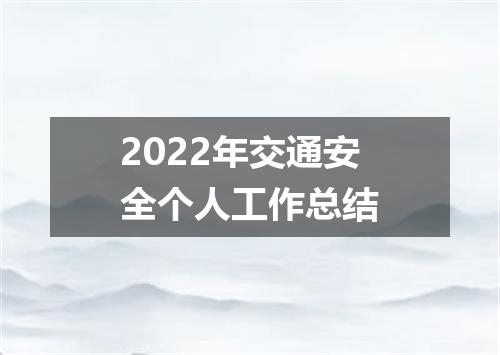 2022年交通安全个人工作总结