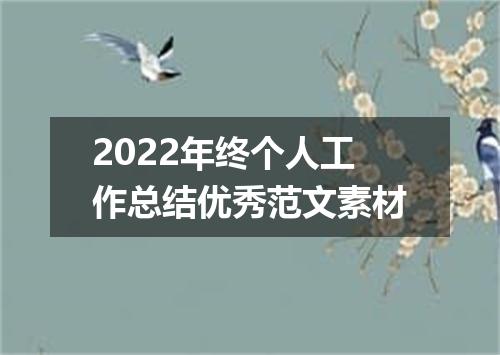 2022年终个人工作总结优秀范文素材