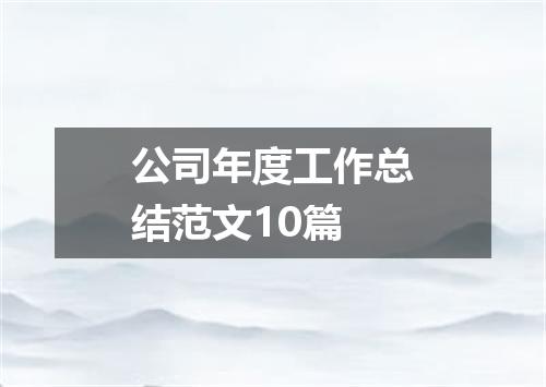 公司年度工作总结范文10篇
