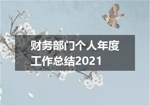 财务部门个人年度工作总结2021
