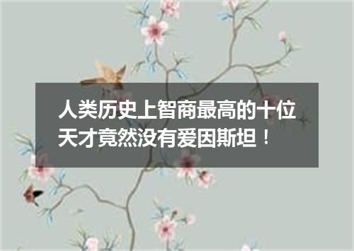 人类历史上智商最高的十位天才竟然没有爱因斯坦！