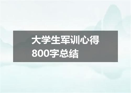 大学生军训心得800字总结