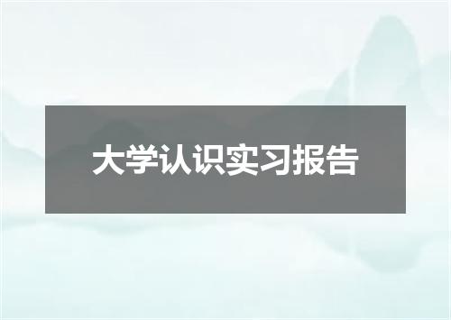 大学认识实习报告