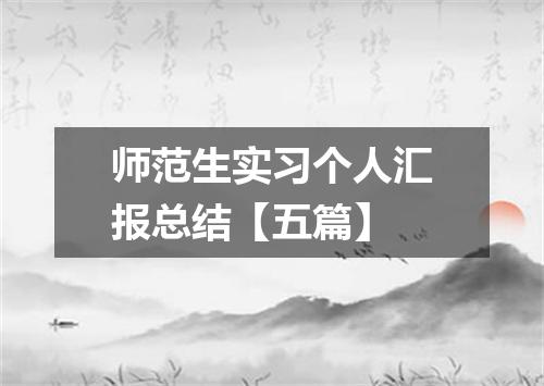 师范生实习个人汇报总结【五篇】