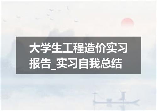 大学生工程造价实习报告_实习自我总结