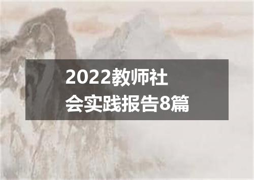 2022教师社会实践报告8篇