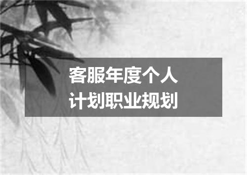 客服年度个人计划职业规划