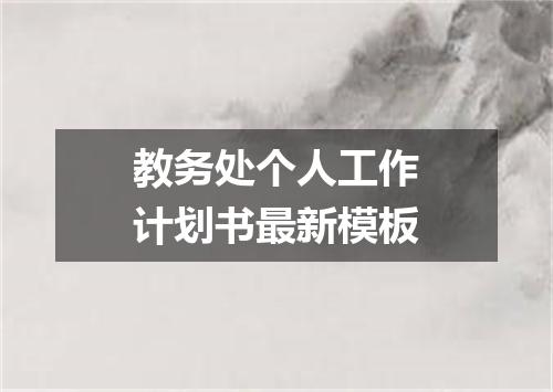 教务处个人工作计划书最新模板