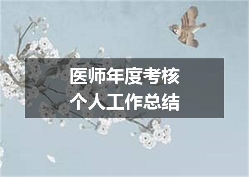 医师年度考核个人工作总结
