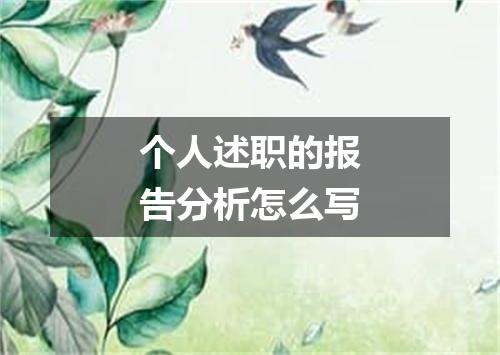 个人述职的报告分析怎么写