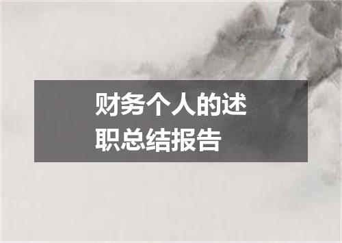 财务个人的述职总结报告