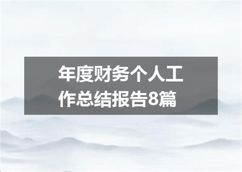 年度财务个人工作总结报告8篇