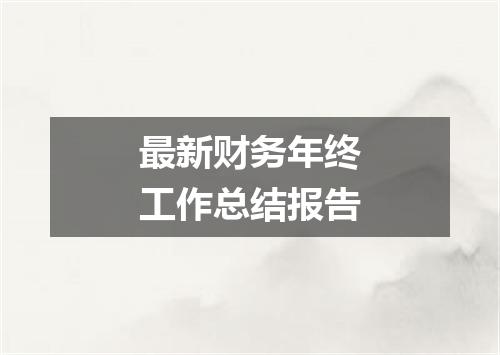 最新财务年终工作总结报告