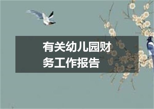 有关幼儿园财务工作报告