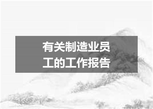 有关制造业员工的工作报告