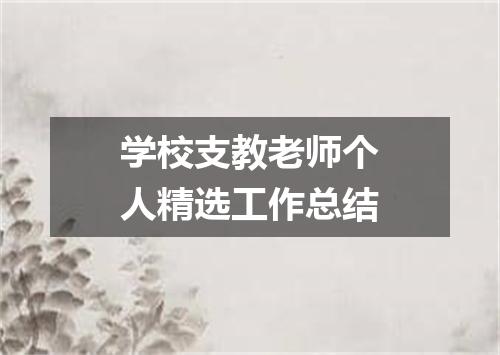 学校支教老师个人精选工作总结