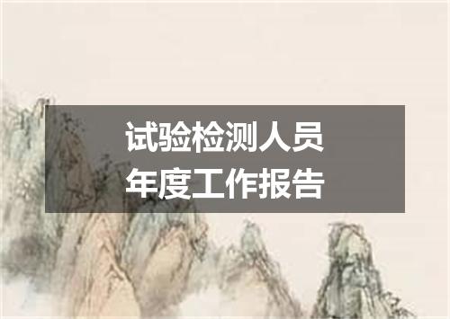 试验检测人员年度工作报告