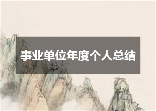 事业单位年度个人总结