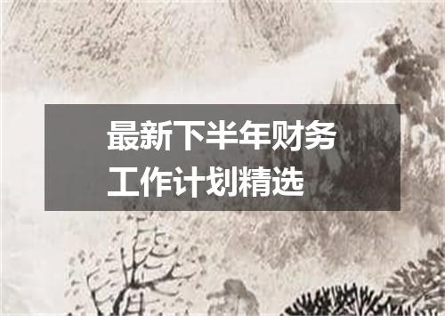 最新下半年财务工作计划精选
