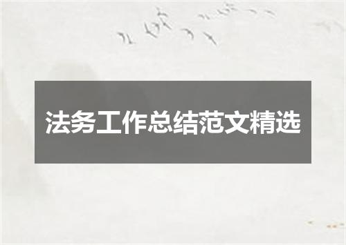 法务工作总结范文精选