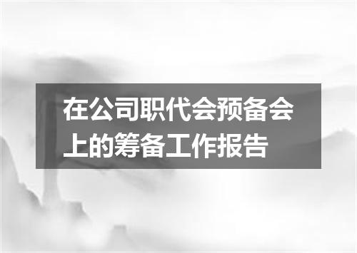 在公司职代会预备会上的筹备工作报告