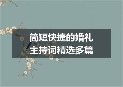 简短快捷的婚礼主持词精选多篇