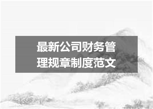 最新公司财务管理规章制度范文